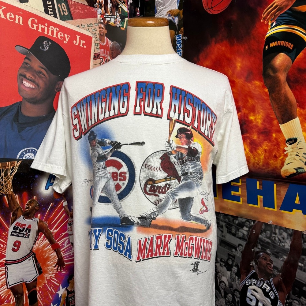 Vintage 1998 Cardinals vs Cubs MLB‎ Homerun Tee Sosa McGwire USA Sz Large